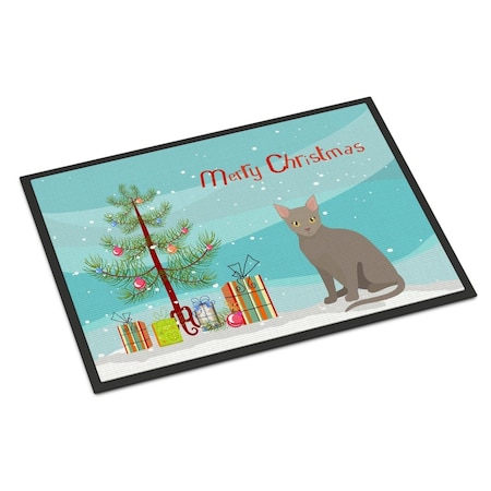 Carolines Treasures 24 x 36 in. Malayan Cat Merry Christmas Indoor or Outdoor Mat CK4775JMAT